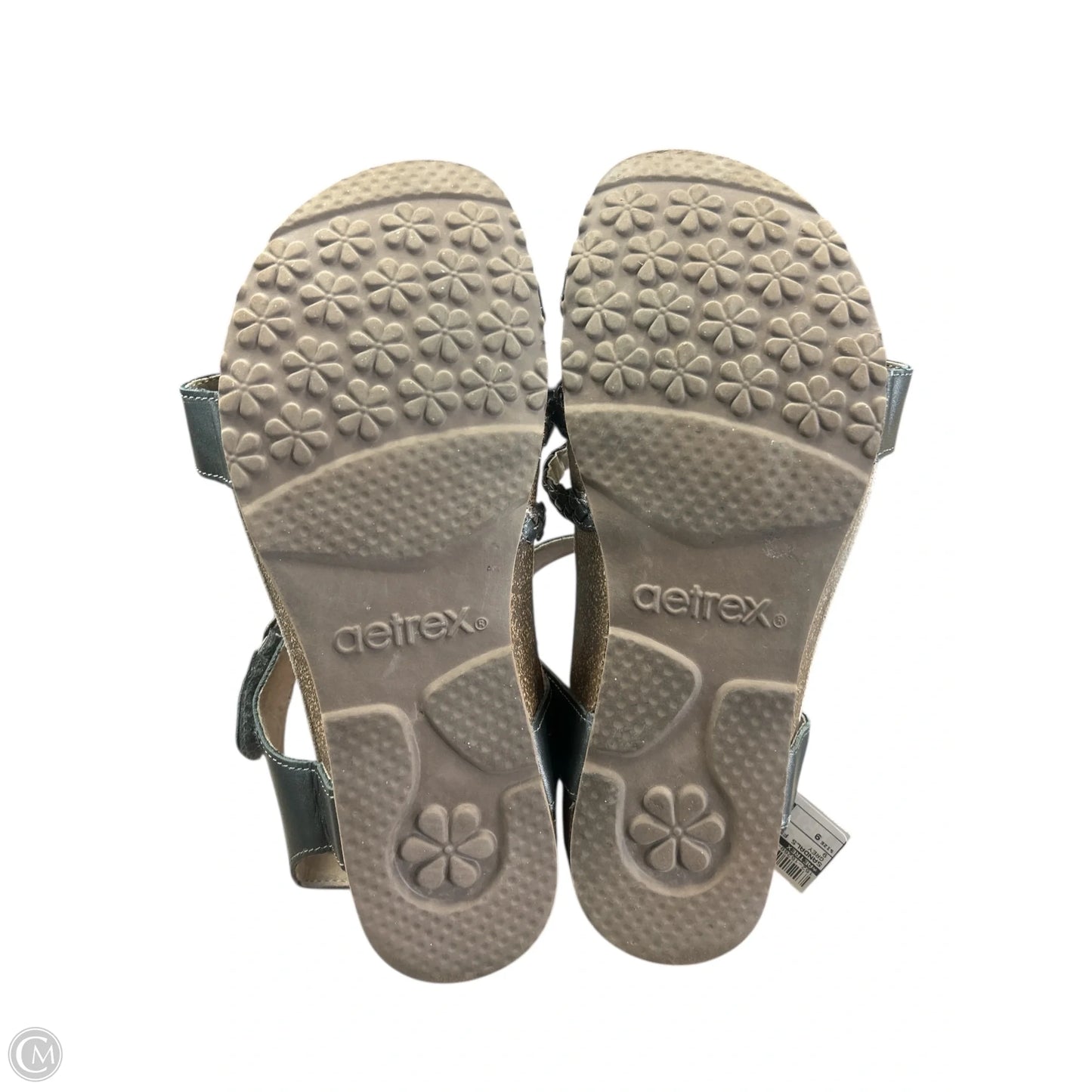 Sandals Flats By Aetrex In Grey, Size: 9