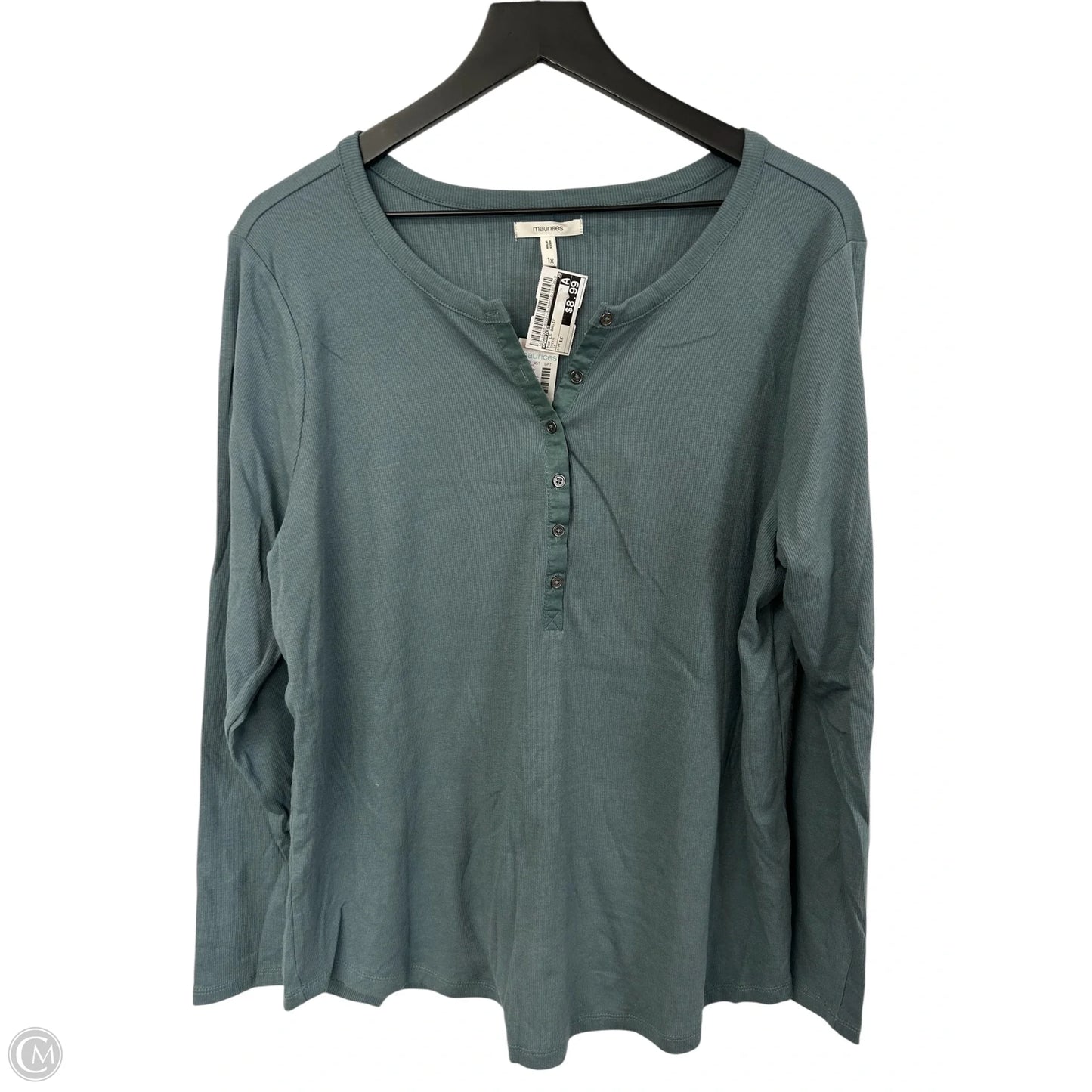 Top Long Sleeve Basic By Maurices In Green, Size: 1x