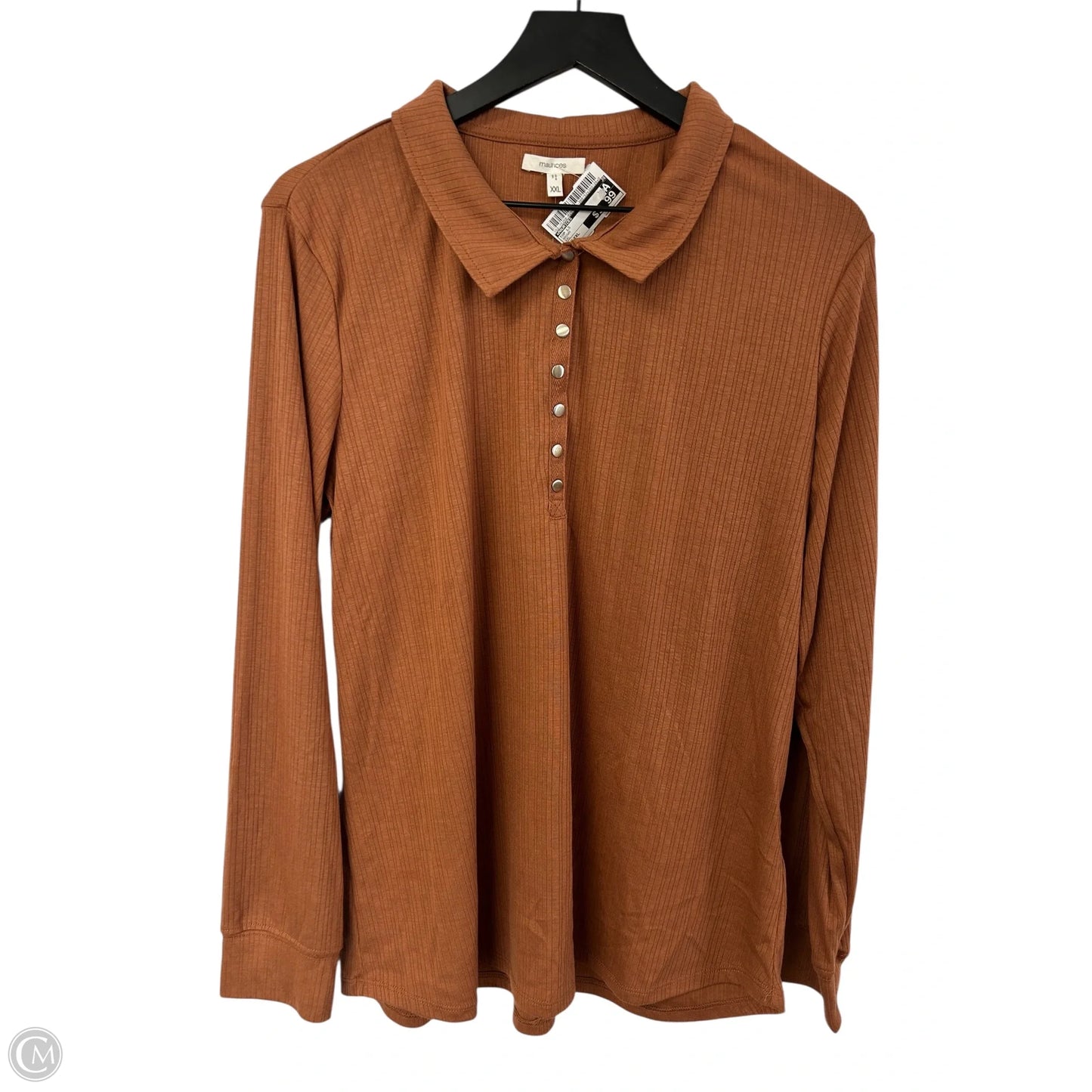 Top Long Sleeve By Maurices In Brown, Size: Xxl