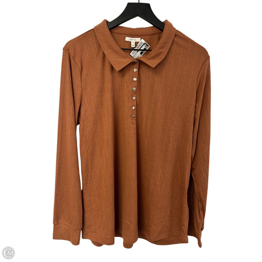 Top Long Sleeve By Maurices In Brown, Size: Xxl