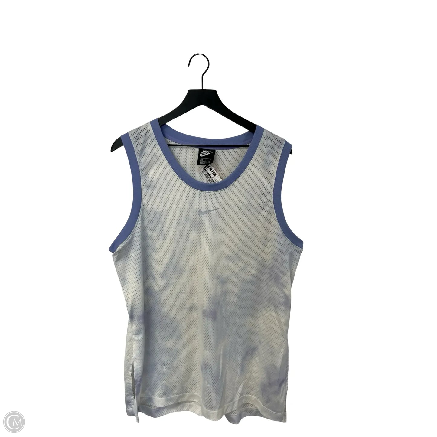 Athletic Tank Top By Nike Apparel In Blue & White, Size: L