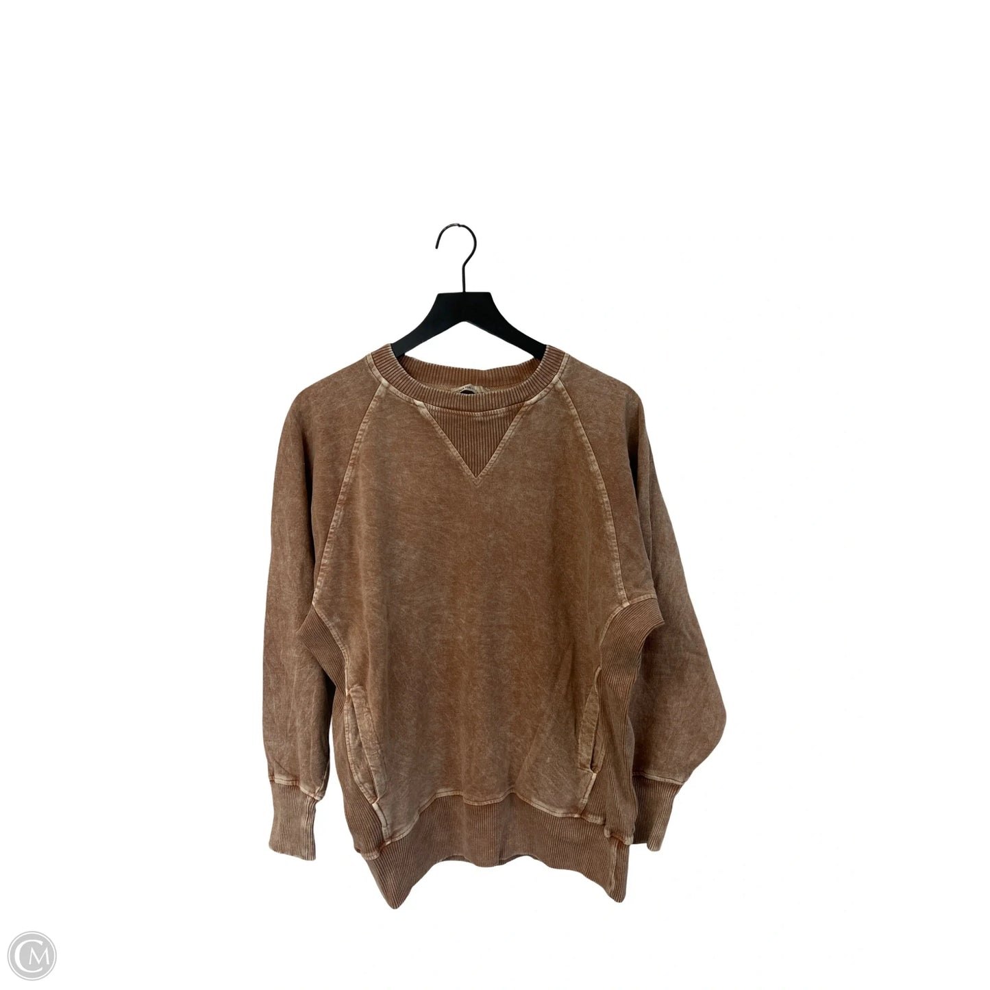 Sweatshirt Crewneck By Zenana In Beige, Size: M