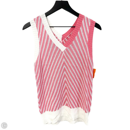 Top Sleeveless By Clothes Mentor In Pink & White, Size: S