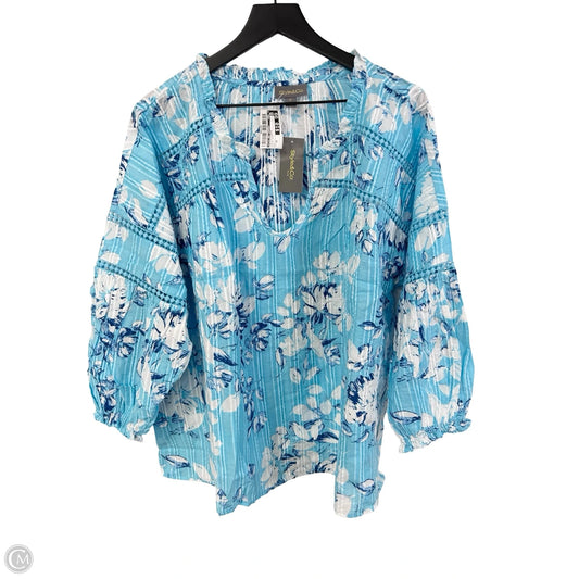 Top 3/4 Sleeve By Style And Company In Floral Print, Size: 2x