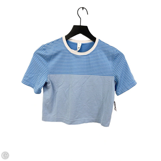 Athletic Top Short Sleeve By Lululemon In Blue & White, Size: Xs