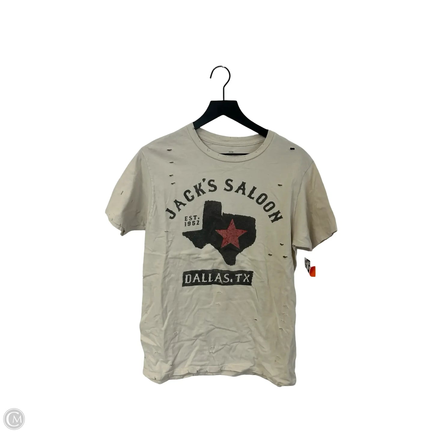 Top Short Sleeve Basic By Cme In Cream, Size: M