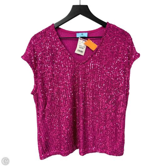 Top Short Sleeve By Cece In Pink, Size: M