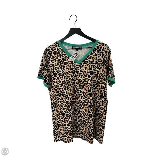 Top Short Sleeve By Cmc In Leopard Print, Size: Xl