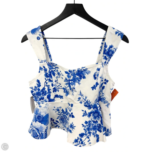 Top Sleeveless By Maeve In Blue & White, Size: M