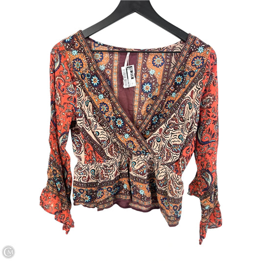 Top Long Sleeve By Free People In Floral Print, Size: M