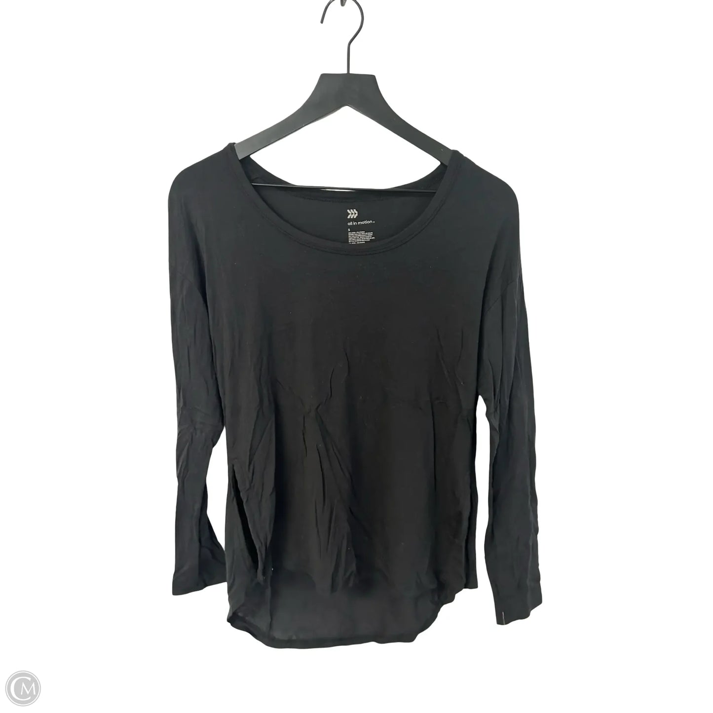 Athletic Top Long Sleeve Crewneck By All In Motion In Black, Size: S