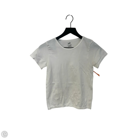 Athletic Top Short Sleeve By Puma In White, Size: L