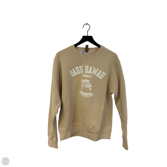 Sweatshirt Crewneck By Clothes Mentor In Tan, Size: M