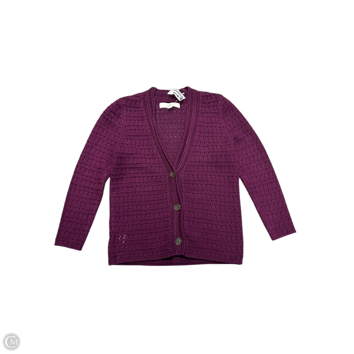 Sweater Cardigan By Loft In Purple, Size: Xs