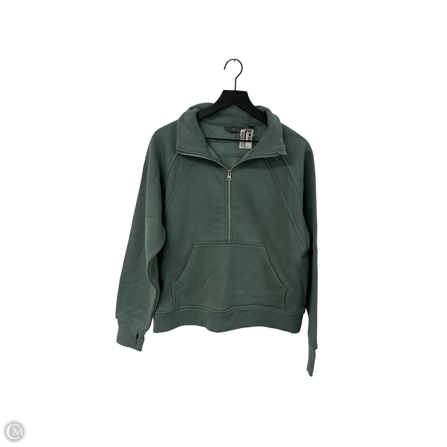 Sweatshirt Collar By Danskin In Green, Size: L