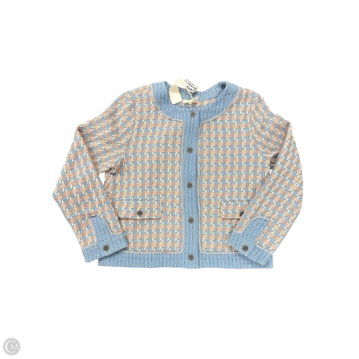 Blazer By Mystree In Blue & Tan, Size: L