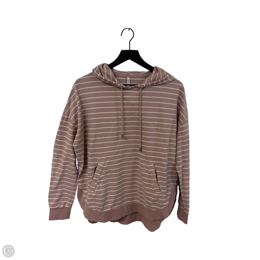 Sweatshirt Hoodie By Z Supply In Pink & White, Size: M