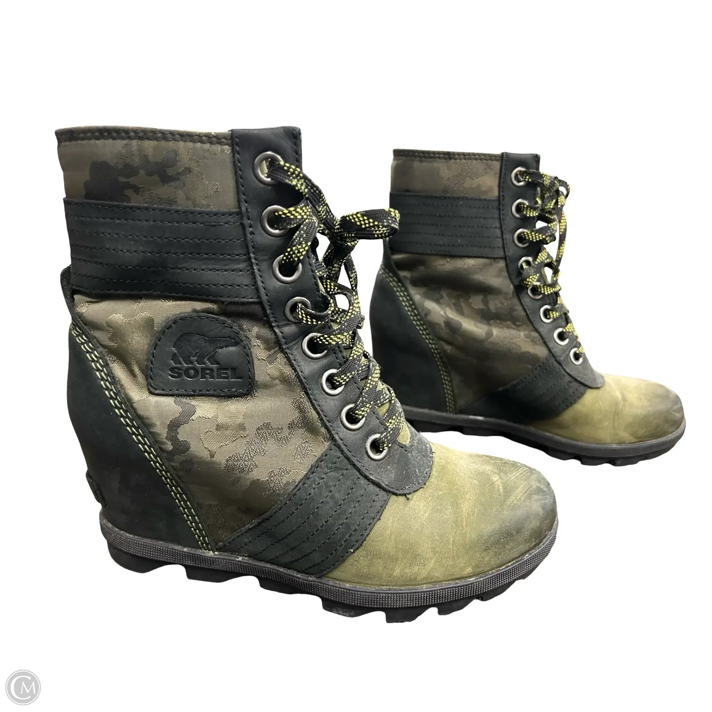 Boots Ankle Heels By Sorel In Green, Size: 8