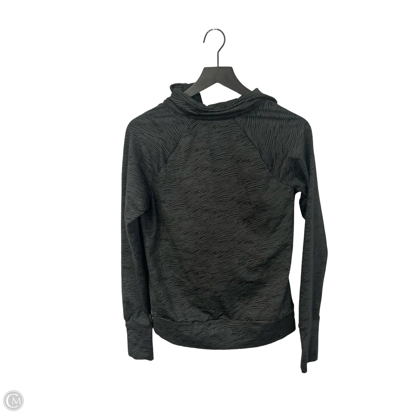 Athletic Top Long Sleeve Collar By Mondetta In Black & Grey, Size: S