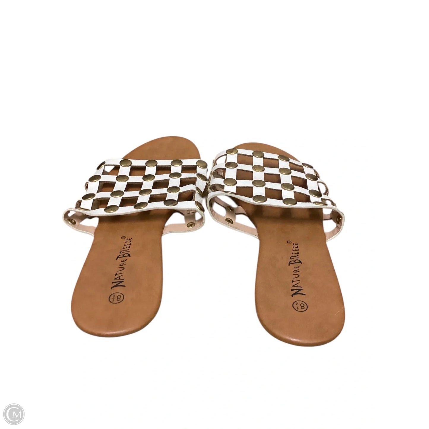 Sandals Flats By Nature Breeze In Gold & White, Size: 8.5
