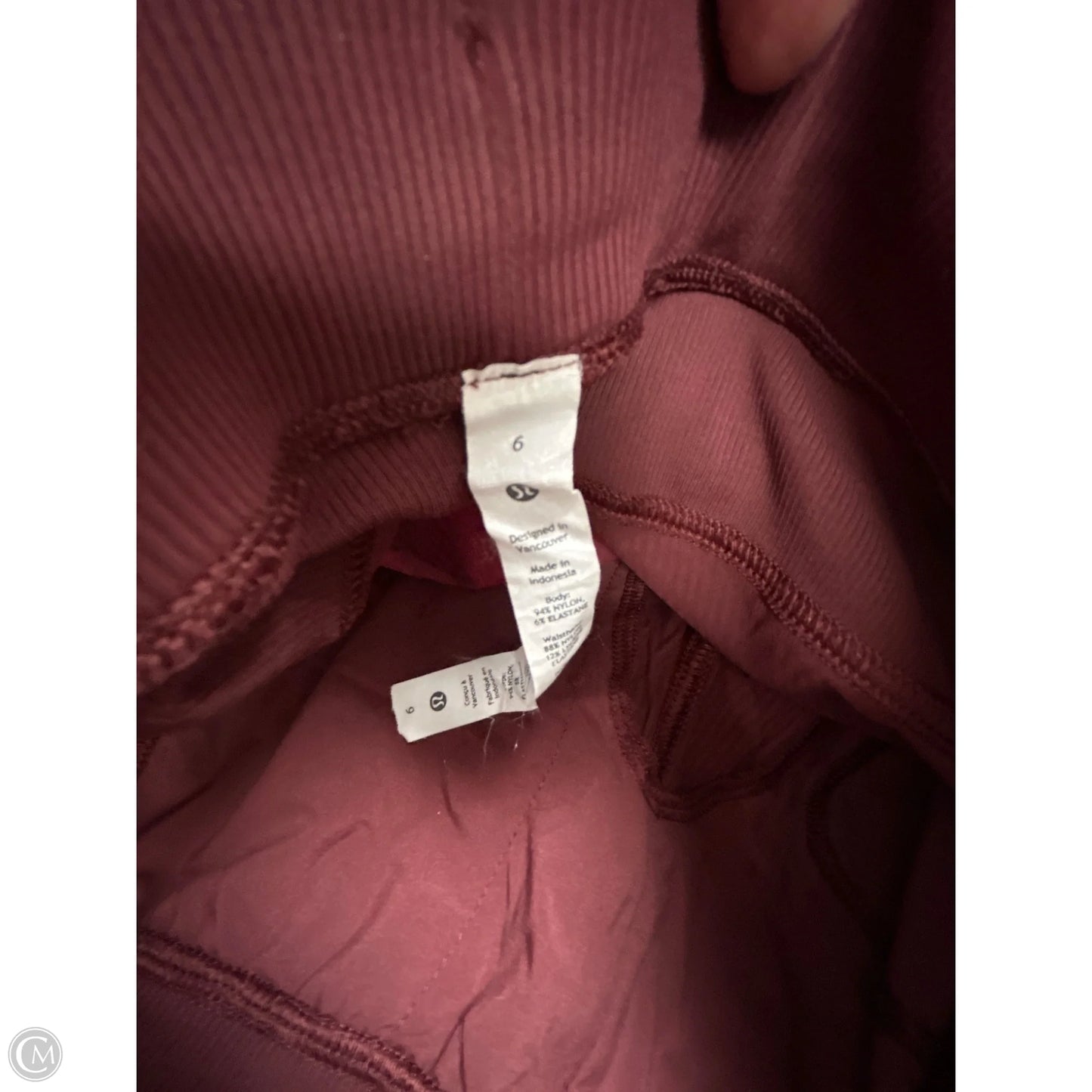 Athletic Pants By Lululemon In Maroon, Size: 6