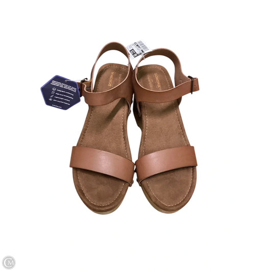 Sandals Heels Wedge By Sonoma In Brown, Size: 9.5