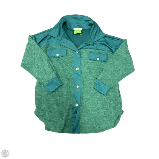 Jacket Shirt By Clothes Mentor In Green, Size: Xl