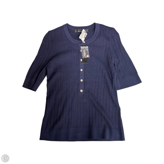 Top Short Sleeve By White House Black Market In Navy, Size: L