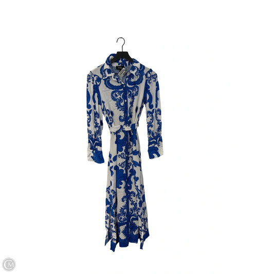 Dress Casual Maxi By Msk In Blue & White, Size: S