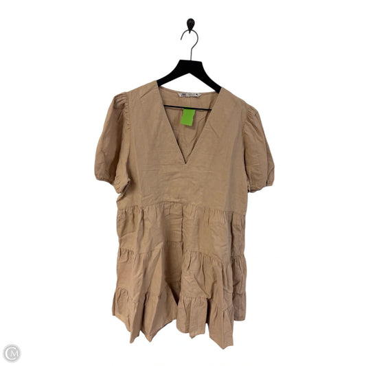 Dress Casual Short By Zara In Beige, Size: L
