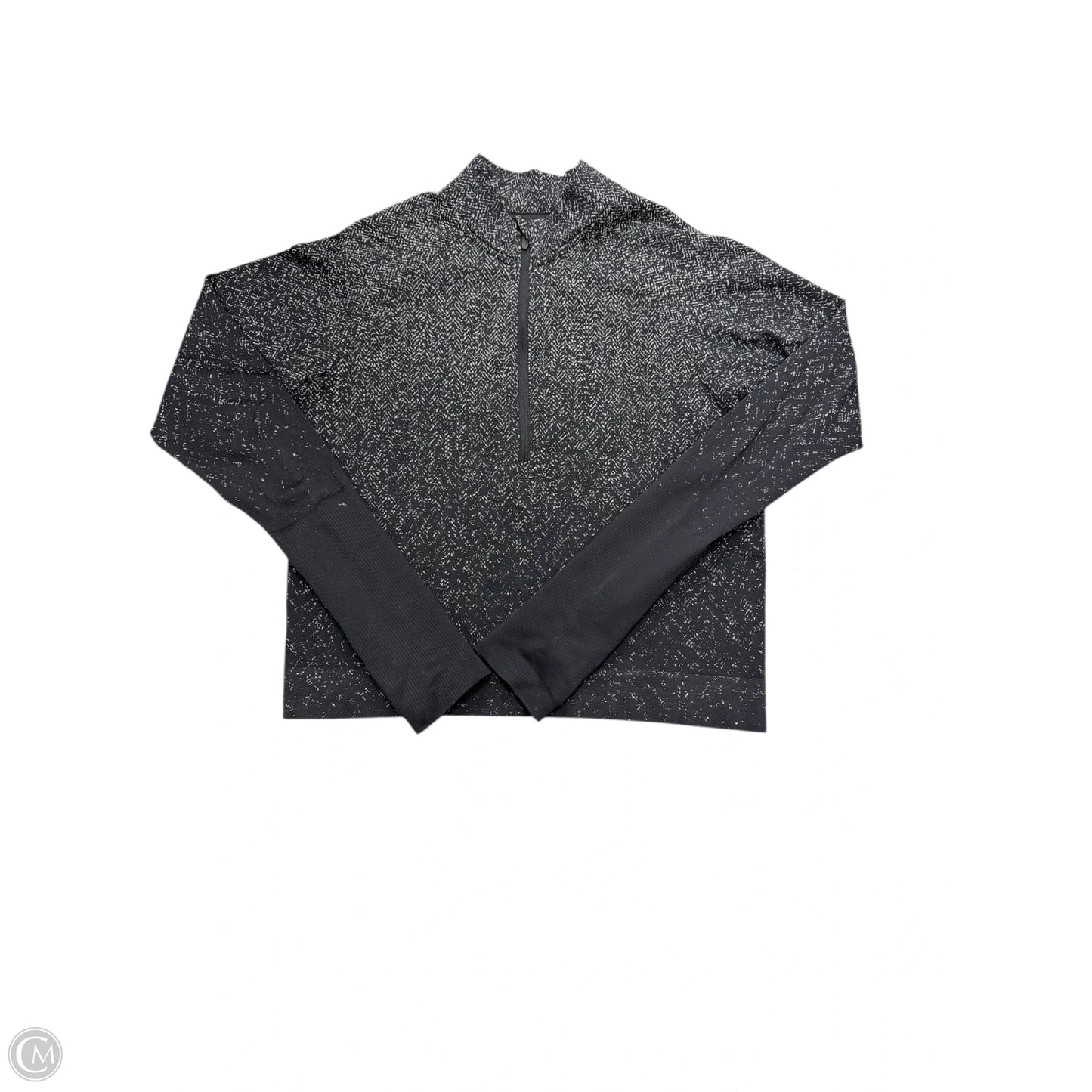 Athletic Top Long Sleeve Crewneck By Lululemon In Black & Grey, Size: 10