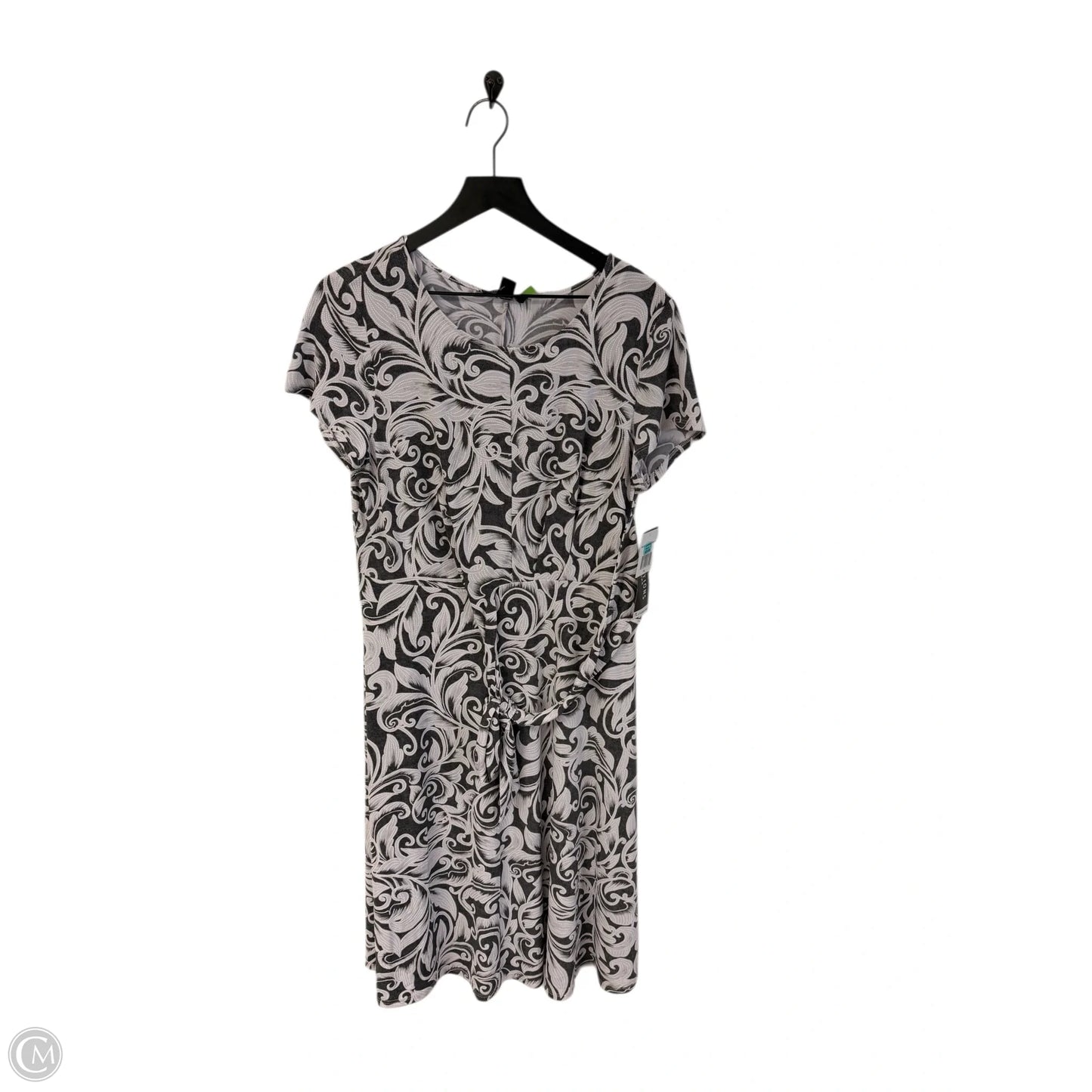 Dress Casual Midi By Perceptions In Grey & White, Size: Lp