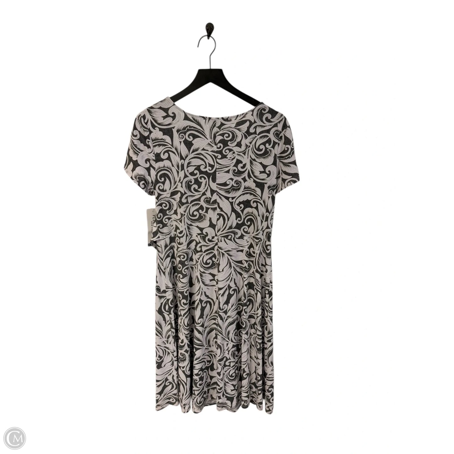 Dress Casual Midi By Perceptions In Grey & White, Size: Lp