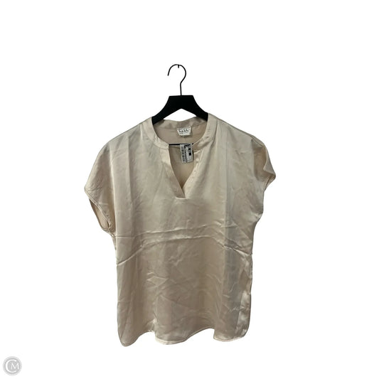 Top Short Sleeve By Nicole By Nicole Miller In Tan, Size: L