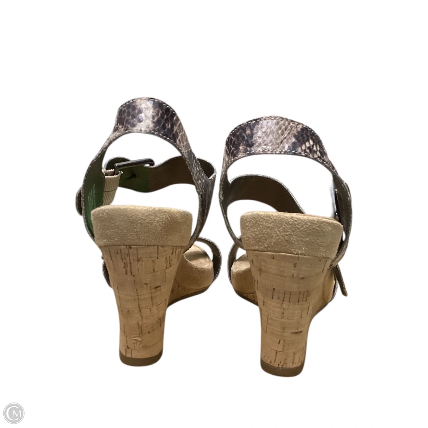 Sandals Heels Wedge By Aerosoles In Snakeskin Print, Size: 8.5