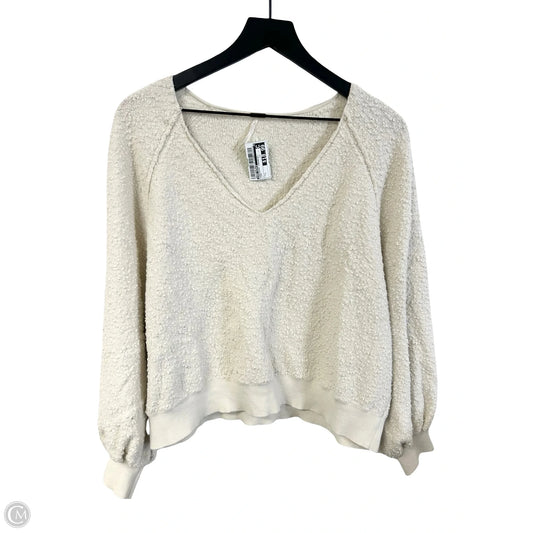 Sweatshirt Crewneck By Free People In Ivory, Size: L