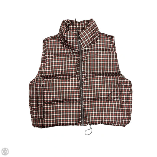 Vest Puffer & Quilted By Madewell In Black & Red, Size: M