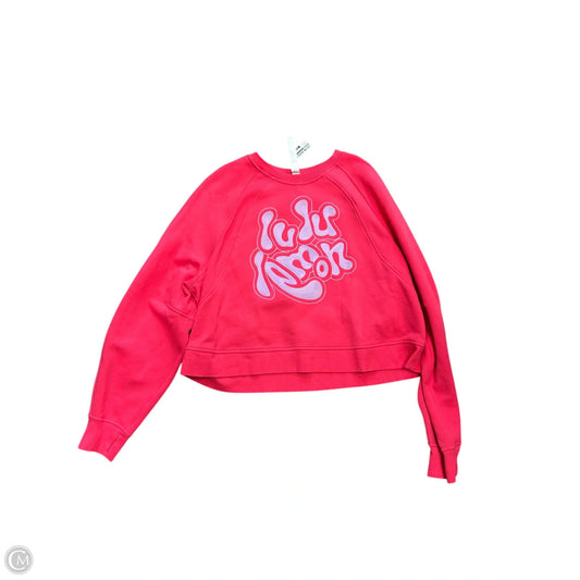 Athletic Sweatshirt Crewneck By Lululemon In Pink, Size: Xl