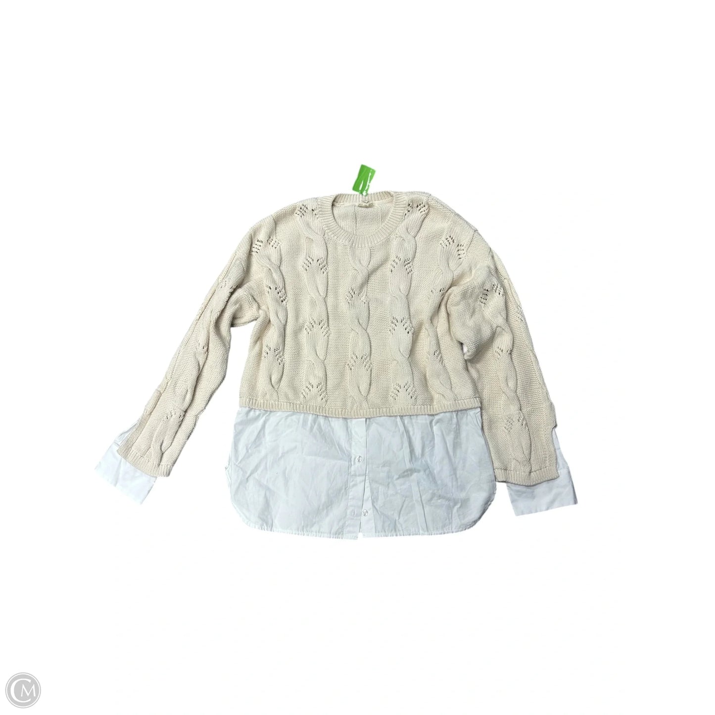 Sweater By Pilcro In Cream & White, Size: L