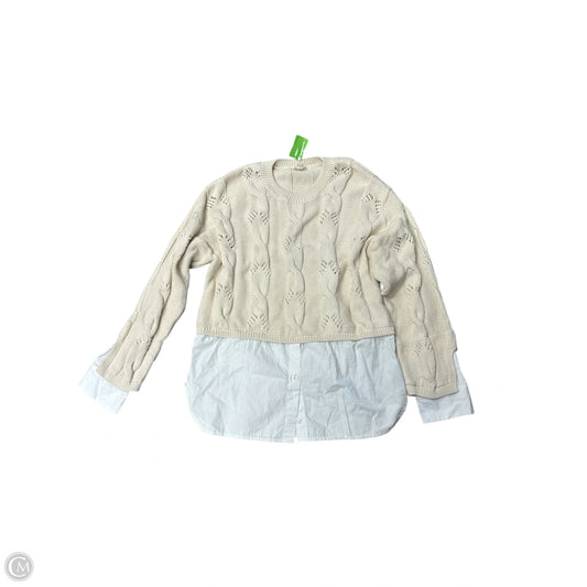 Sweater By Pilcro In Cream & White, Size: L