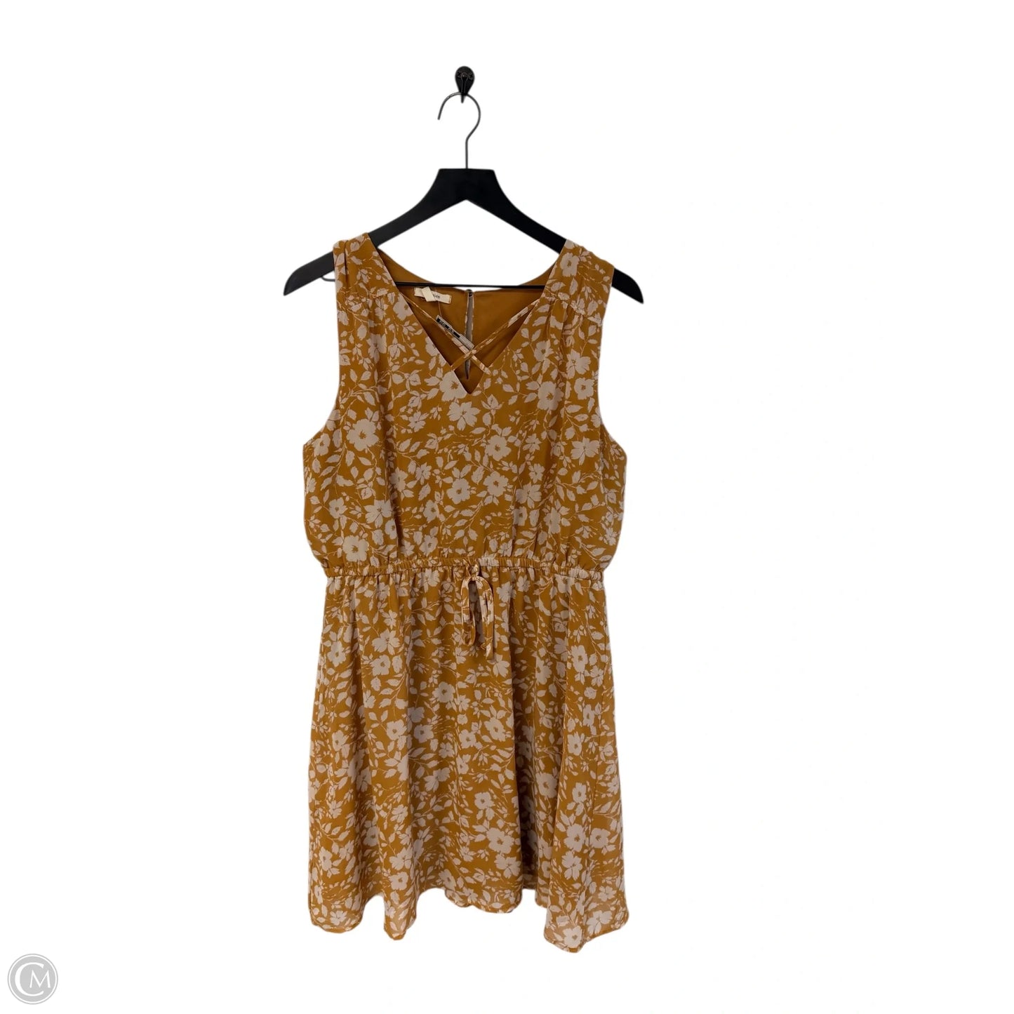 Dress Casual Short By Maurices In White & Yellow, Size: L
