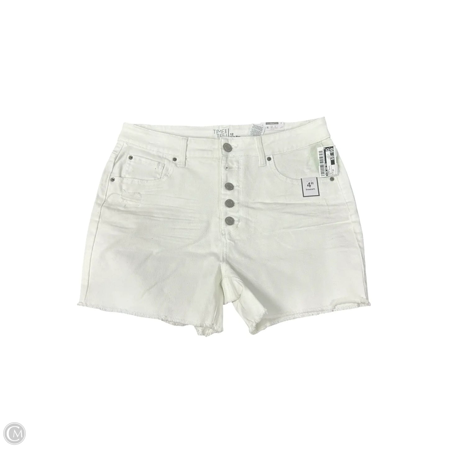 Shorts By Time And Tru In White Denim, Size: 12