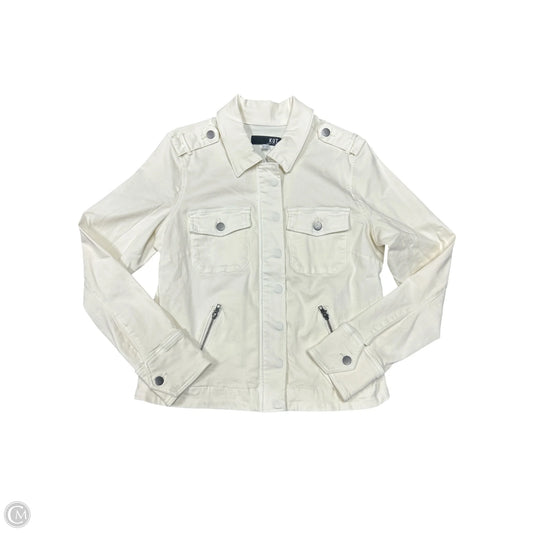 Jacket Denim By Kut In White Denim, Size: Xl