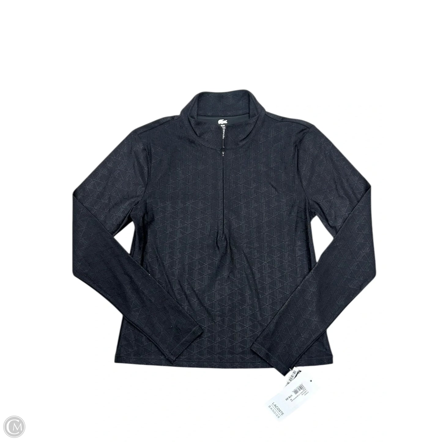 Athletic Top Long Sleeve Collar By Lacoste In Black, Size: M