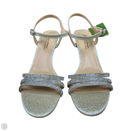 Sandals Heels Kitten By Badgley Mischka In Gold, Size: 8