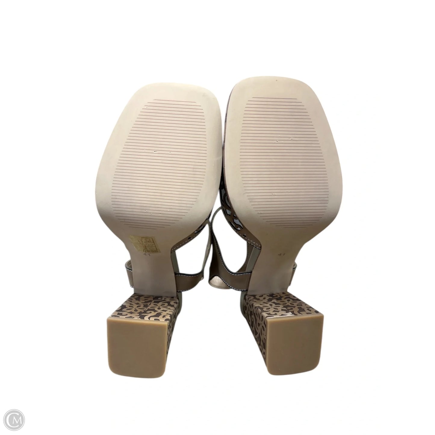Sandals Heels Block By Spring Step In Beige, Size: 10.5