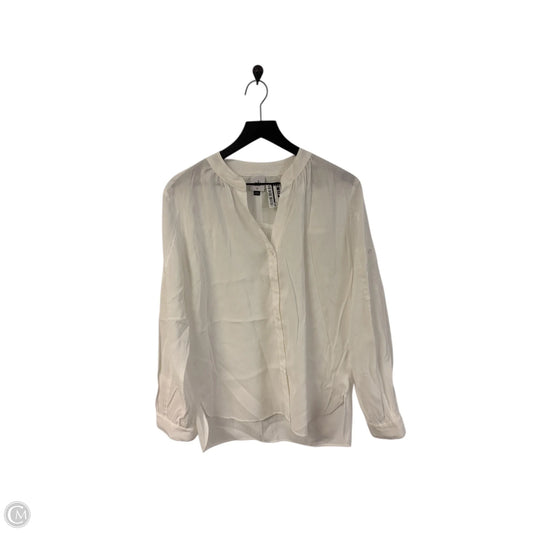 Blouse Long Sleeve By Cabi In White, Size: M