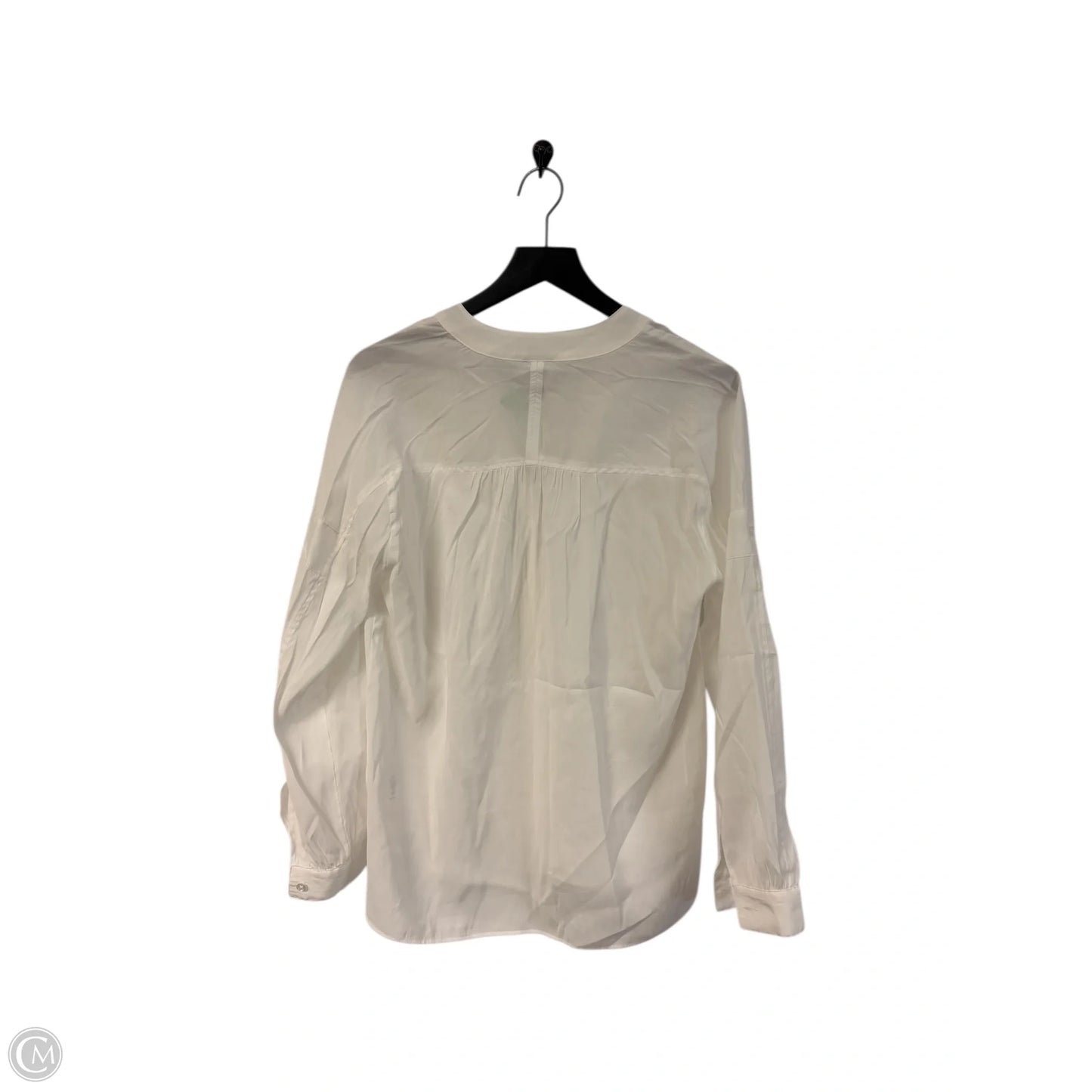 Blouse Long Sleeve By Cabi In White, Size: M