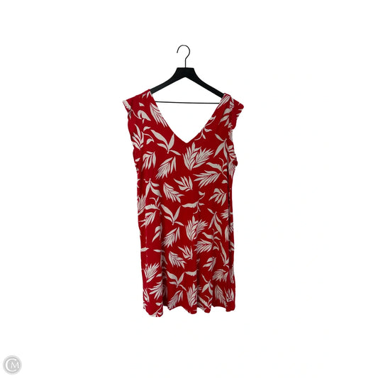 Dress Casual Short By Loft In Red & White, Size: L