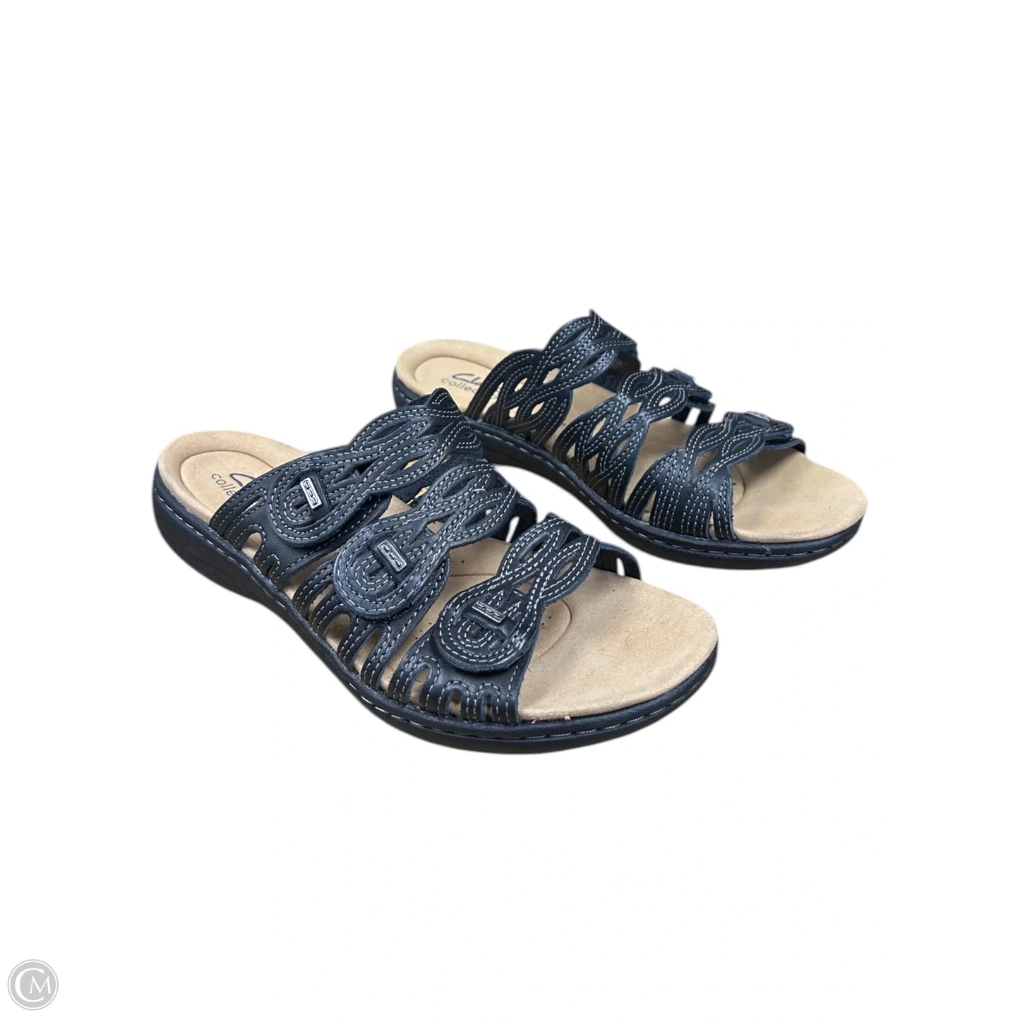 Sandals Flats By Clarks In Black, Size: 8.5